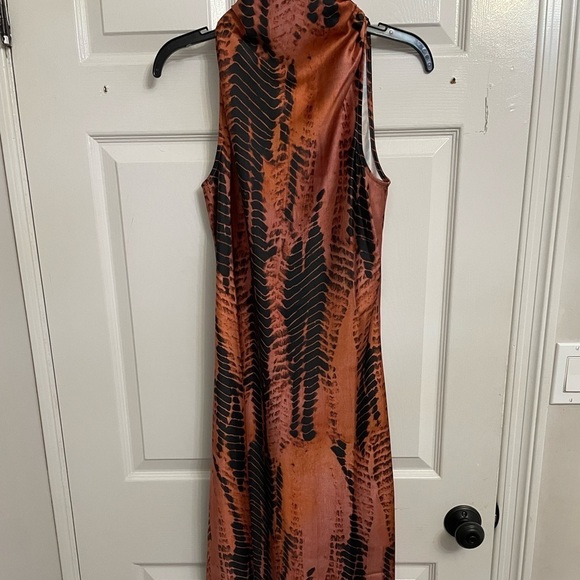 Ted Baker Miraeya snakeskin-print high-neck woven midi dress New with Tags! - Picture 3 of 8